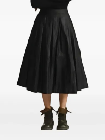 Casey Casey Anarchic Pleated Midi Skirt In Black