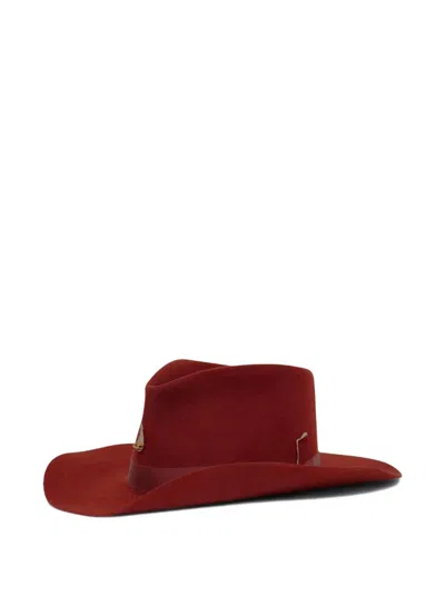 Nick Fouquet Doldrums Grosgrain-band Hat In Red