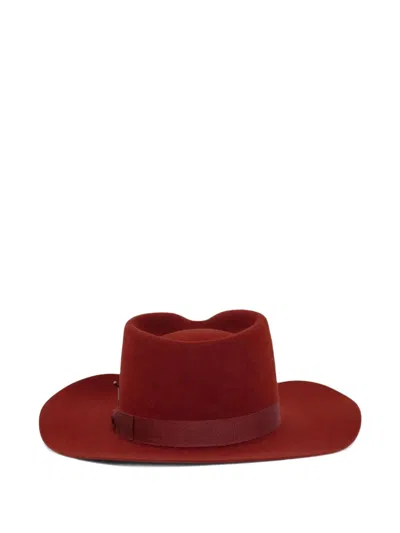 Nick Fouquet Doldrums Grosgrain-band Hat In Red