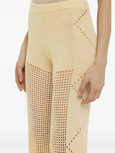 Mc2 Saint Barth Alva Crochet-detail Trousers In Neutral