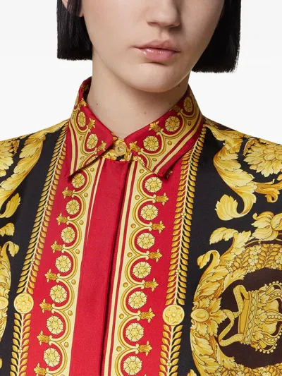 Versace Chemise Barocco Silk In Multi