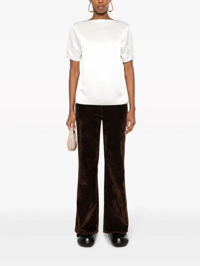 Loewe V-back Satin Blouse In White