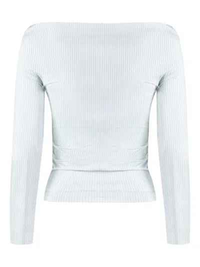 Philosophy Di Lorenzo Serafini Modern Crepe Blouse With Side Button Fastening In Blue