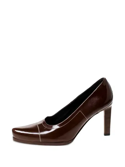 Pre-owned Prada Patent Leather Square Toe Pumps