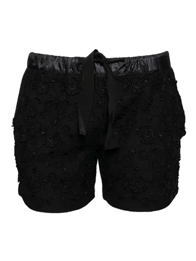 Pre-owned Moncler Floral-appliqué Cotton Shorts