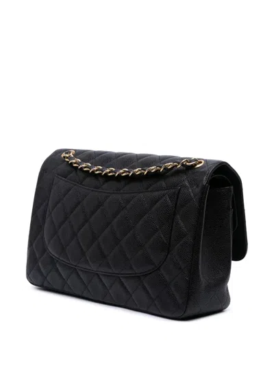 Pre-owned Chanel 2010-2011 Jumbo Classic Caviar Double Flap Shoulder Bag