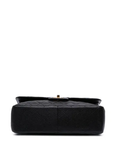 Pre-owned Chanel 2010-2011 Jumbo Classic Caviar Double Flap Shoulder Bag