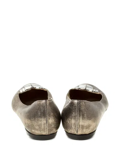 Pre-owned Sergio Rossi Vintage Metallic Ballet Flats