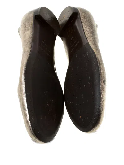 Pre-owned Sergio Rossi Vintage Metallic Ballet Flats