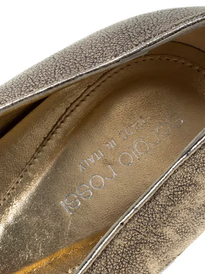 Pre-owned Sergio Rossi Vintage Metallic Ballet Flats