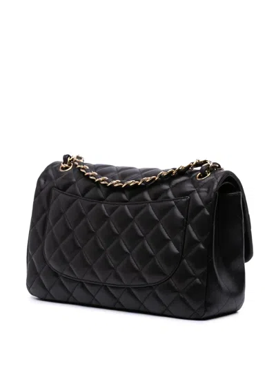 Pre-owned Chanel 2010-2011 Jumbo Classic Lambskin Double Flap Shoulder Bag