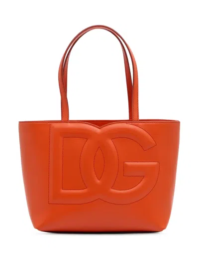 Pre-owned Dolce & Gabbana 2021-2025 Small Calfskin Dg Logo Shopper Tote Bag