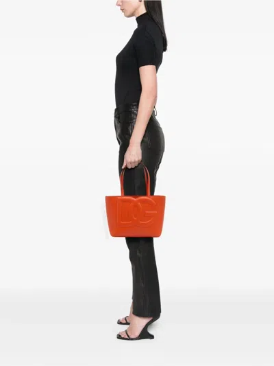 Pre-owned Dolce & Gabbana 2021-2025 Small Calfskin Dg Logo Shopper Tote Bag