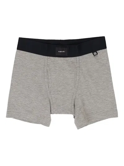 Amiri Logo-waistband Boxers In Gray