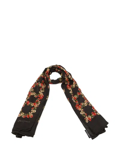 Pre-owned Dolce & Gabbana Floral-pattern Silk Scarf