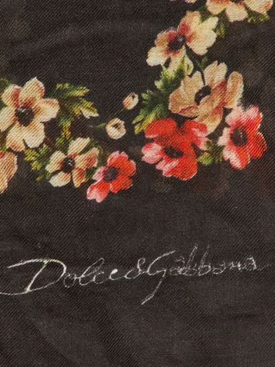 Pre-owned Dolce & Gabbana Floral-pattern Silk Scarf