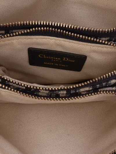 Pre-owned Dior 2019 Oblique Canvas Saddle Triple Zip Crossbody Bag