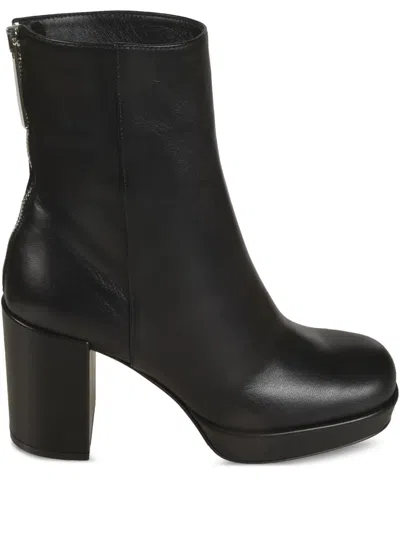 Sergio Rossi 75mm Zip-detail Platform Ankle Boots In Black