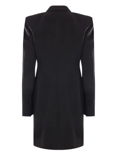 Alainpaul Peak-lapel Padded-shoulder Coat In Black