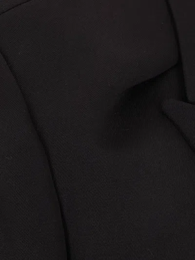 Alainpaul Peak-lapel Padded-shoulder Coat In Black
