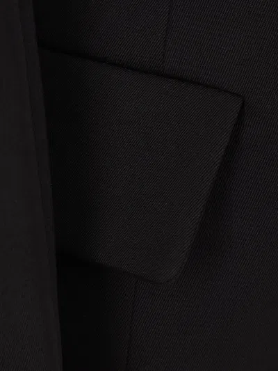 Alainpaul Peak-lapel Padded-shoulder Coat In Black