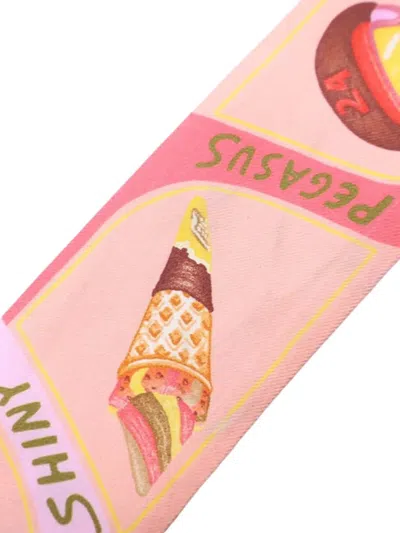 Pre-owned Hermes 2010-2025 Funny Ice Cream Silk Twilly Scarf Scarves
