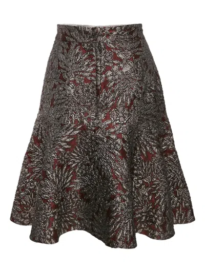 Pre-owned Dolce & Gabbana Floral Brocade Skirt