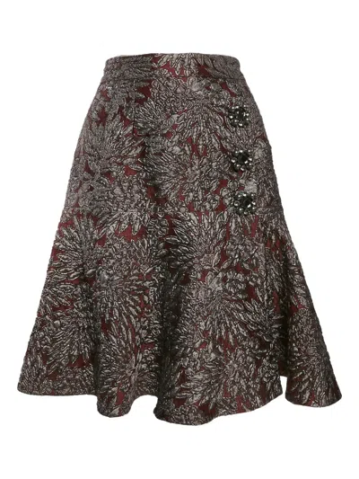 Pre-owned Dolce & Gabbana Floral Brocade Skirt