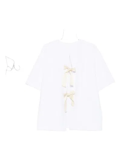 The Garment Bow-detail Boxy T-shirt In White