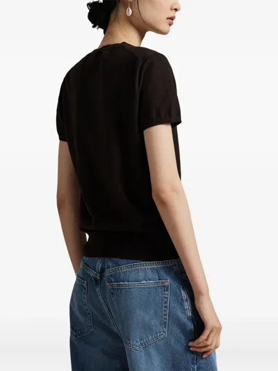 Polo Ralph Lauren Crew-neck Top With Short Sleeves In Brown