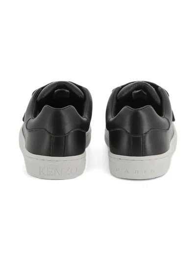 Kenzo Tiger-head Strap Sneakers In Black