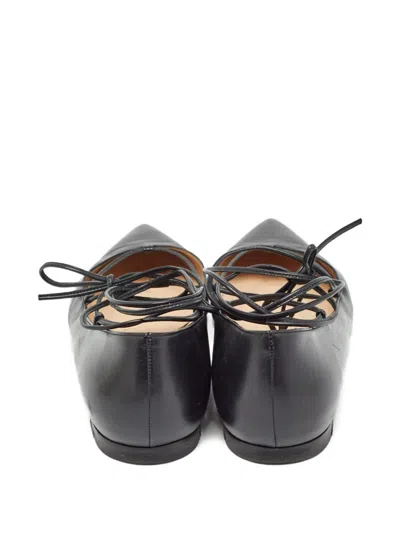 Pre-owned Gianvito Rossi Pointed-toe Lace-up Ballet Flats