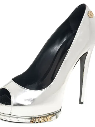 Pre-owned Philipp Plein 140mm Buckle-detail Peep-toe Pumps