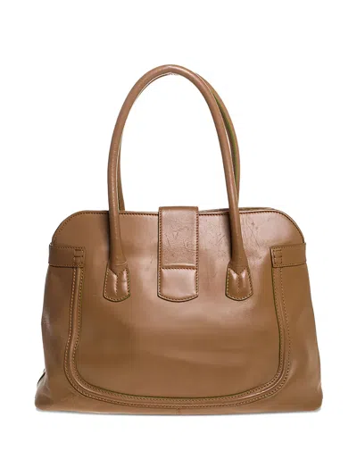 Pre-owned Tod's Vintage Buckled Rolled-handle Tote Bag