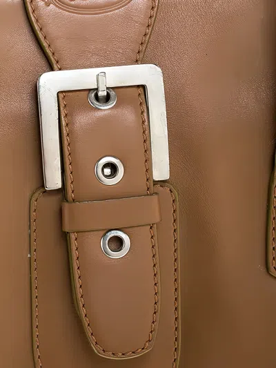 Pre-owned Tod's Vintage Buckled Rolled-handle Tote Bag