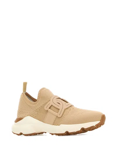 Tod's Beige Logo Fabric Sneakers