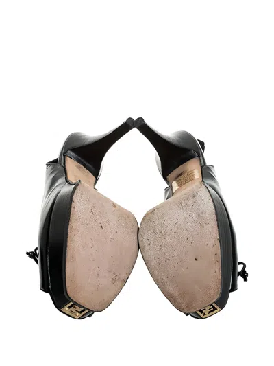 Pre-owned Fendi 100mm Bow-detail Slingback Sandals