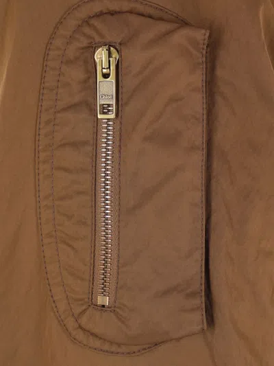 Chloé Zip-front Bomber Jacket In Brown
