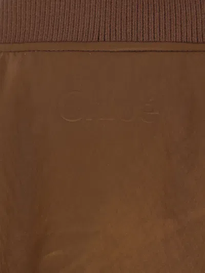 Chloé Zip-front Bomber Jacket In Brown
