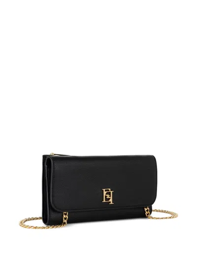 Elisabetta Franchi Chain-strap Leather Wallet In Black