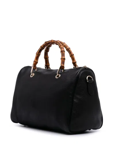 Pre-owned Gucci 2016-2025 Medium Calfskin Bamboo Shopper Boston Bag Satchel