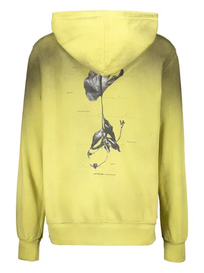 Iso.poetism Adjustable-hood Back-print Hoodie In Yellow