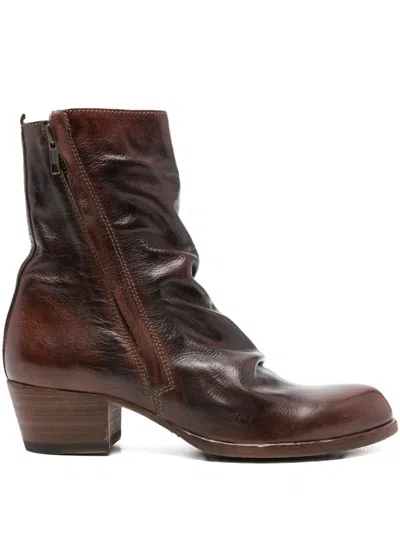 Shoto 45mm Zip-detail Boots In Burgundy