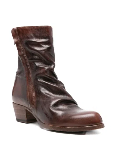 Shoto 45mm Zip-detail Boots In Burgundy