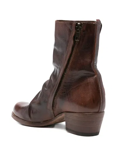 Shoto 45mm Zip-detail Boots In Burgundy