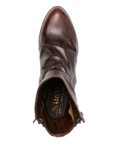 Shoto 45mm Zip-detail Boots In Burgundy