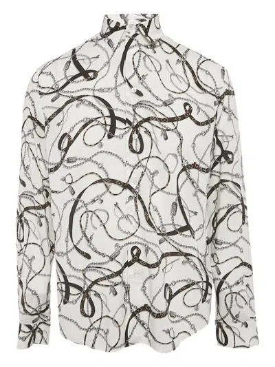 Pre-owned Louis Vuitton Chain And Belt-print Shirt