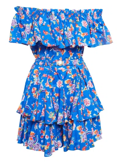 Pre-owned Caroline Constas Floral Ruffled Mini Dress