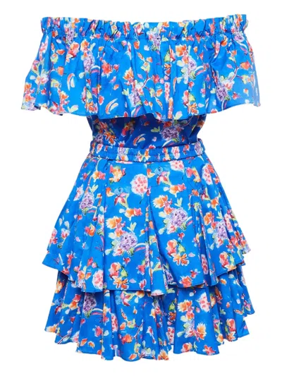 Pre-owned Caroline Constas Floral Ruffled Mini Dress