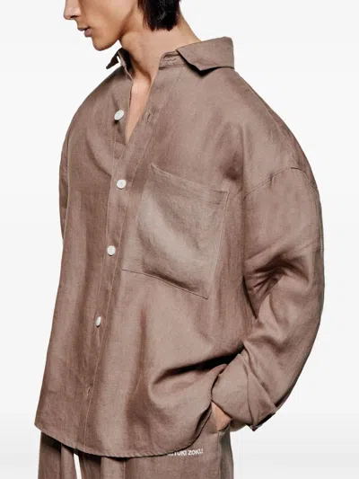 Mki Miyuki Zoku Button-down Shirt In Brown